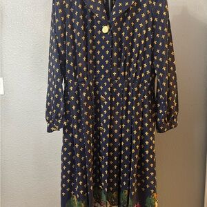 LESLIE FAY Dress Size 16 Vintage 80s French Equestrian Button Front Shirtdress
